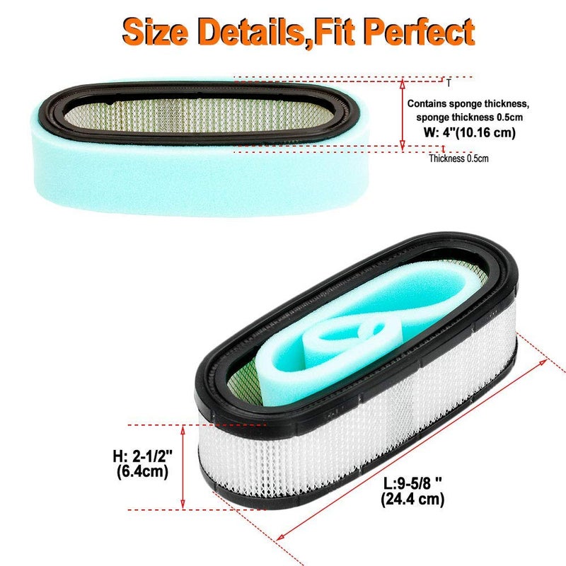 HIFROM Air Filter Compatible with 394019S 394019 398825 4136 5052H 5052K Lawn Mower with 272490S Pre Filter - Image 3